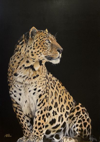 Leopard, beauté sauvage - a Paint Artowrk by Lydia Meriaux